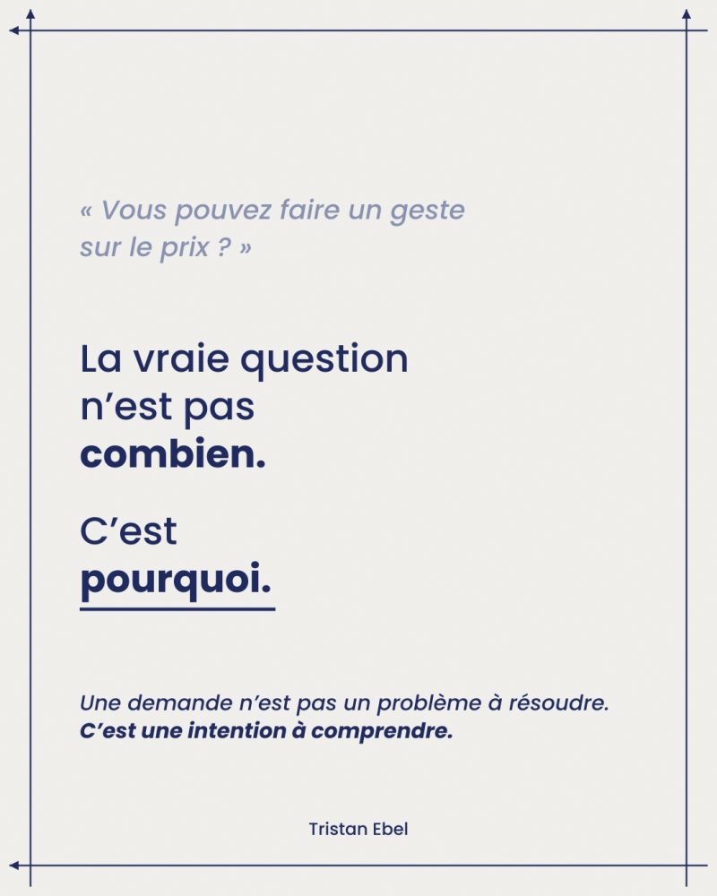 Image du post LinkedIn: « Vous pouvez faire un geste sur le prix ?