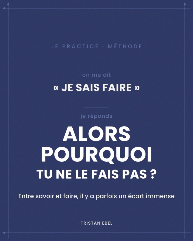 Image du post LinkedIn: Demandez à un manager ce qu'il ferait dans une situation difficile Puis faites-lui jouer la scène Vous venez de changer la nature de l'information Quand il vous explique ce qu'il ferait, il vous dit quelque chose de réel Ce qu'il a compris, ce qu'il pense juste, ce qu'il aimerait faire C'est utile, mais c'est du déclaratif Quand il joue la scène, vous disposez d'une autre information Ce qu'il fait quand il doit produire le comportement, pas seulement le décrire Et parfois, les deux ne coïncident pas Il y a une phrase que je répète souvent quand quelqu'un me dit : « Je sais faire » Ma réponse est simple : « Alors, pourquoi tu ne le fais pas ?